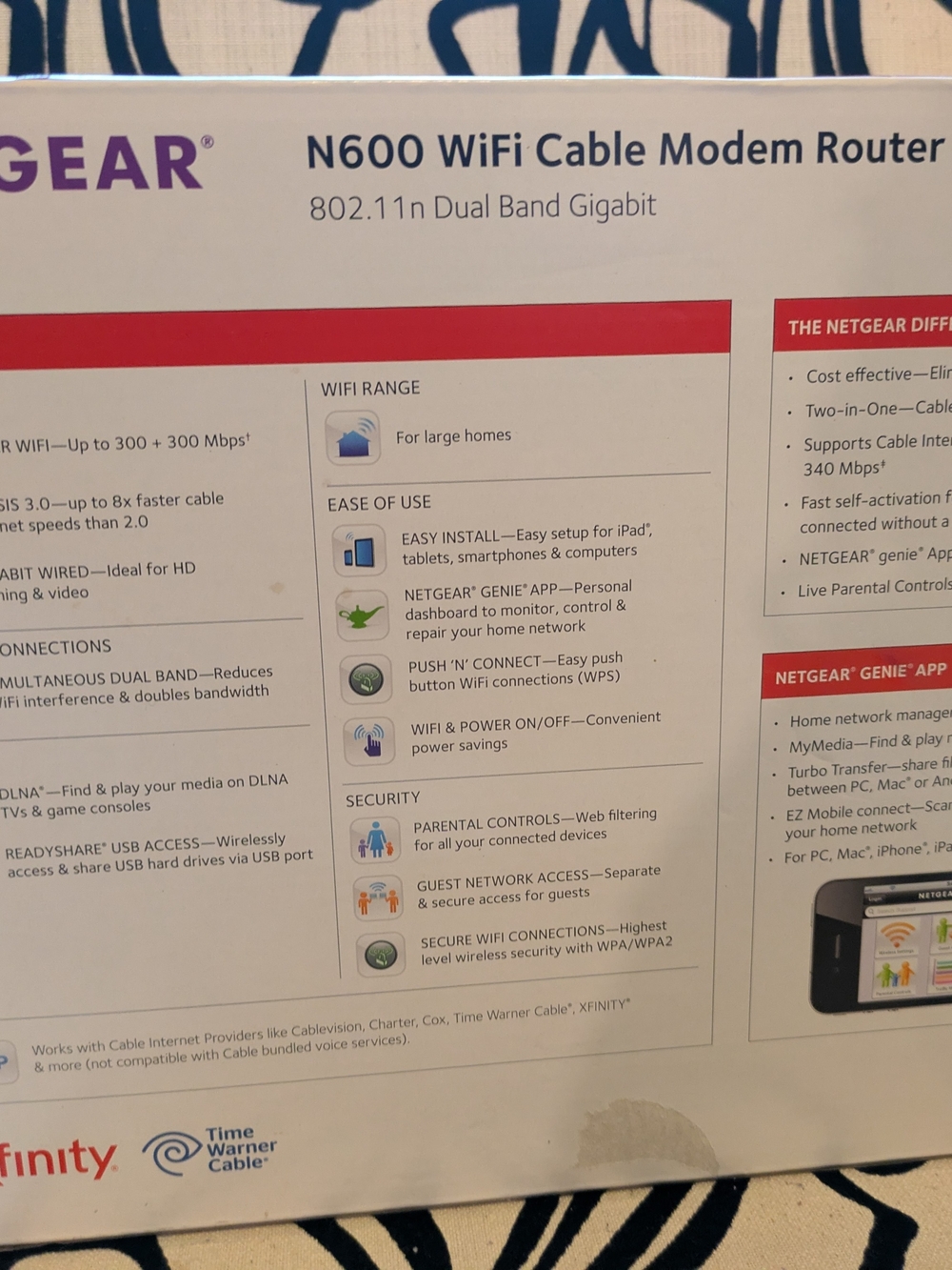 NETGEAR Black and Purple WiFi Cable Modem Router - Picture 4 of 4